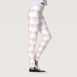 Legging Dia de os namorados cor-de-rosa Pernas femininas