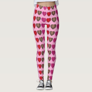 Legging Dia de os namorados de Corações Doces Enrolados co