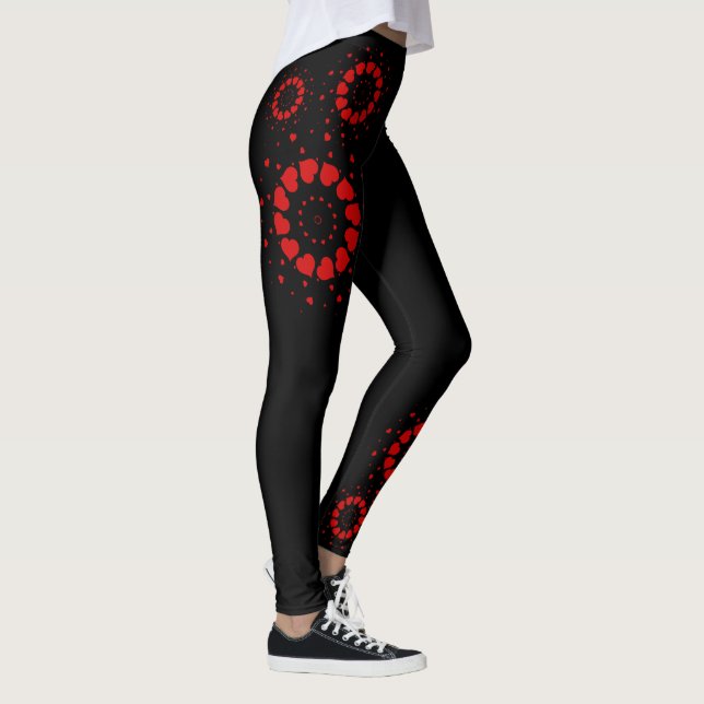 Legging Dia de os namorados vermelho design a preto (Direita)