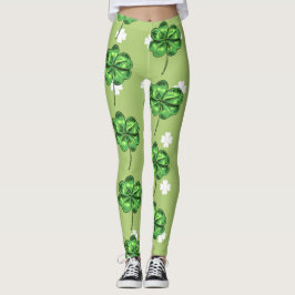 Legging Dia de Patrick com vergonhas em verde