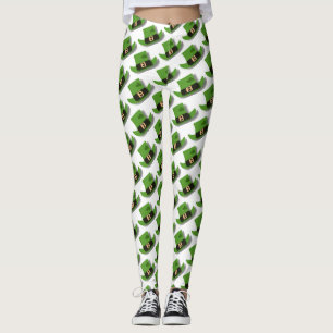 Legging Dia de Patrick, Rua de Chapéu Verde Leprechaun