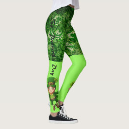 Legging Dia de São Patrício 2 Leprechaun Verde Divertido