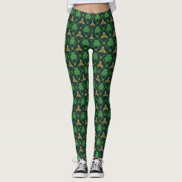 Legging Dia de São Patrício Geométrico Celta Triskele Sham