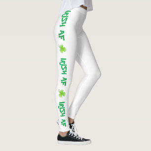 Legging Dia de São Patrício Green Shamrock irlandês