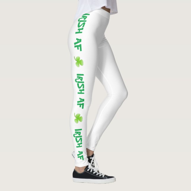 Legging Dia de São Patrício Green Shamrock irlandês (Direita)