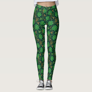 Legging dia de São Patrício Tríscele Trevo Celtas