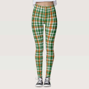 Legging Dia de São Patrick Irlanda Bandeira colorido gingh