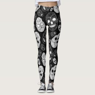 Legging Dia do preto & do branco inoperantes da arte do