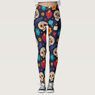 Legging Dia dos Adoráveis do Estilo Calavara Morto Yoga