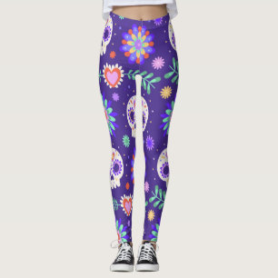 Legging Dia dos Adoráveis do Estilo Calavara Morto Yoga