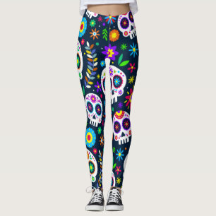 Legging Dia dos Adoráveis do Estilo Calavara Morto Yoga