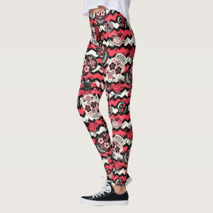 Legging Dia dos Peles de Açúcar Mortos, ziguezague