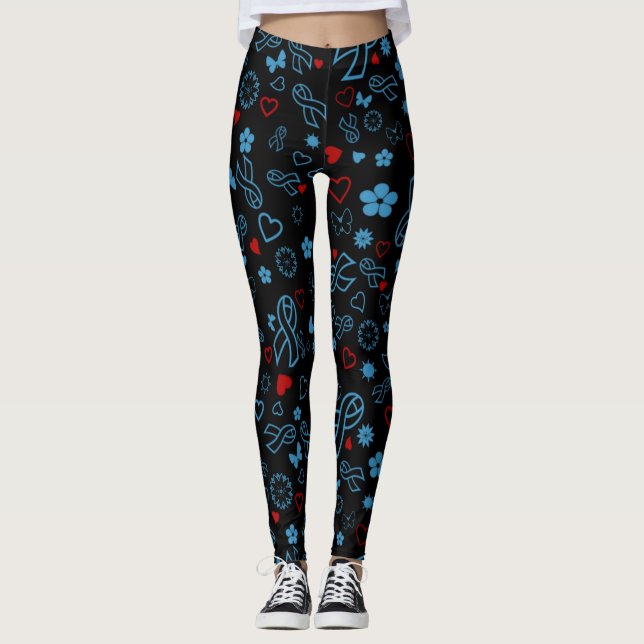 Legging Diabetes Azul/Vermelho (Frente)