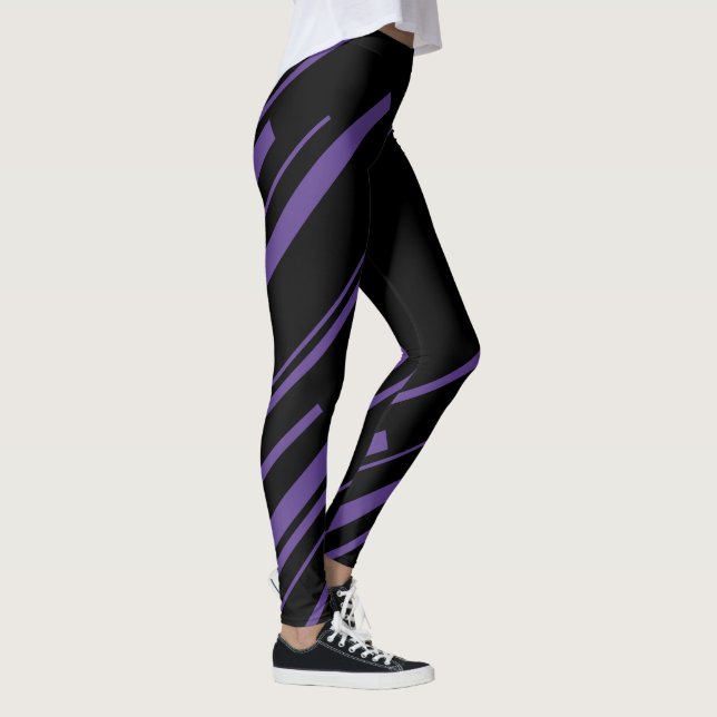 Legging Diagonais em Roxo e Preto (Direita)