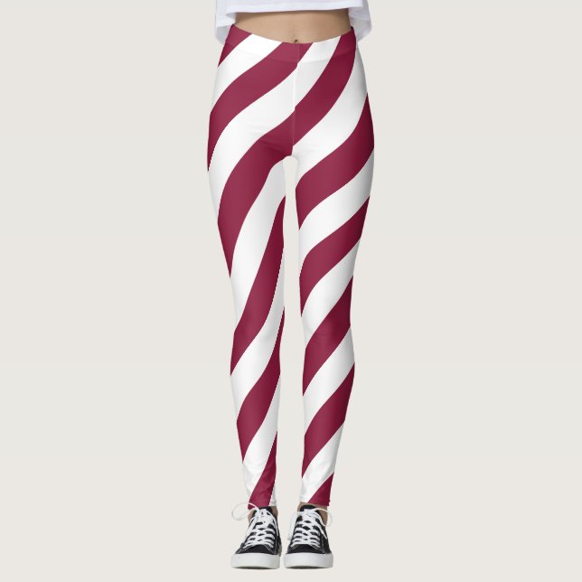 Legging Diagonal de Cores de Bandeiras Nacionais do Catar  (Frente)