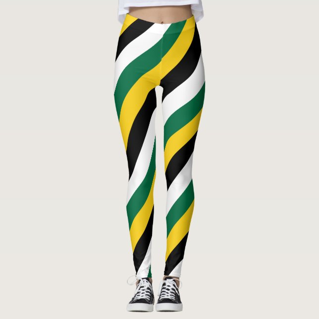 Legging Diagonal de Cores de Bandeiras Nacionais Dominica  (Frente)