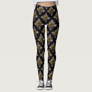 Legging Diamantes Ametistas Roxos Emeralds joias
