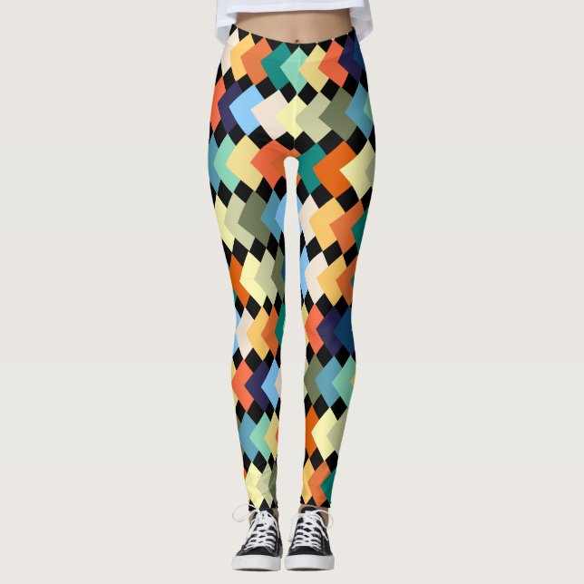 Legging Diamantes de cor clara (Frente)