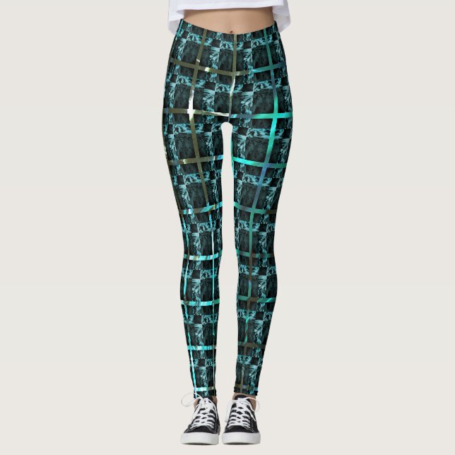 Legging Diferentes xadrez, quadrados ou imagem sob grade? (Frente)