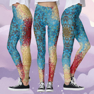Legging Digital Mandala Blue Red e Yellow