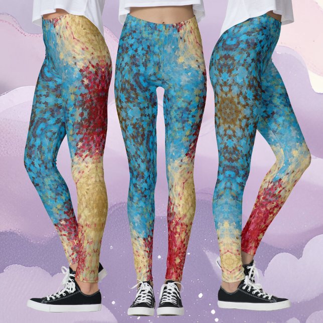 Legging Digital Mandala Blue Red e Yellow (Criador carregado)