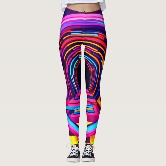 Legging Dimensões do Túnel Neon (Frente)