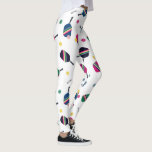 Legging Dink! Amarelo Verde Azul-Vibrante-Branca Divertida<br><div class="desc">Mostre o seu amor pelo picleball com estas leggings vibrantes e divertidas que incluem remadas de picleball em blues,  verdes e pinks e a palavra "dink!". Um presente único para o amante de picleball em sua vida!</div>