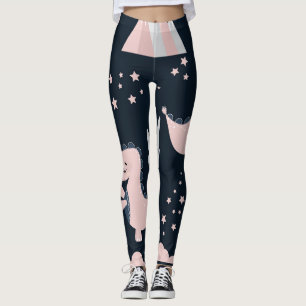 Legging dinossauros cor-de-rosa, fundo escuro, fofo