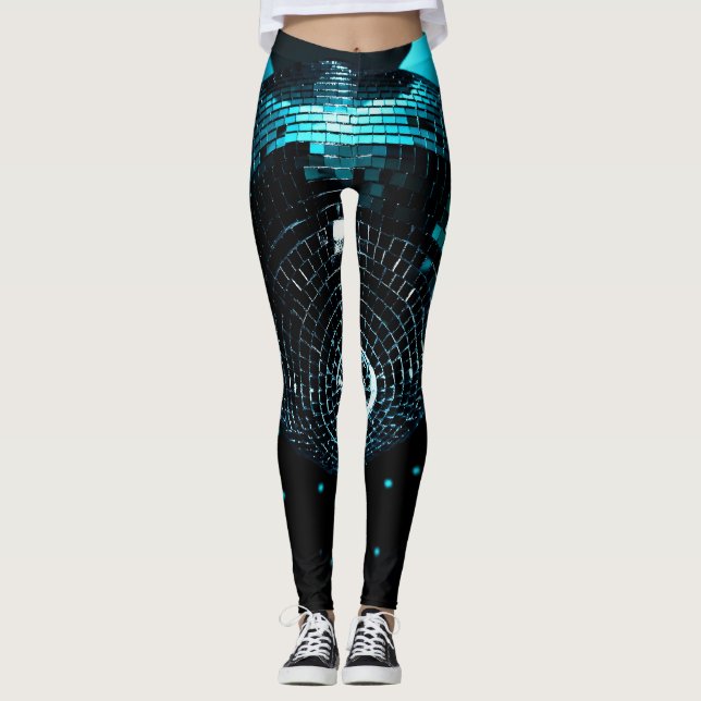 Legging Disco Ball Glare, fundo do Nightclub. (Frente)
