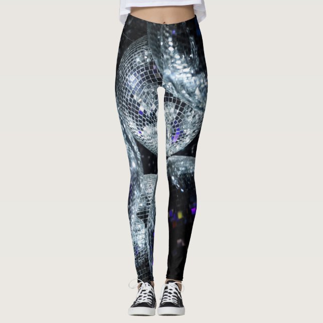 Legging Disco Balls: Atmosfera de Partido Escuro (Frente)