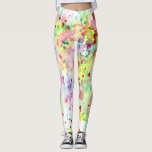 Legging Diversão Amarelo, Vermelho, Púrpura e Pinta Rosa<br><div class="desc">Estas leggings apresentam um design divertido de pinturas aquáticas em tons de amarelo,  vermelho,  roxo e rosa. Artsy,  único e moderno,  estas leggings fazem um salto onde quer que você as vista!</div>