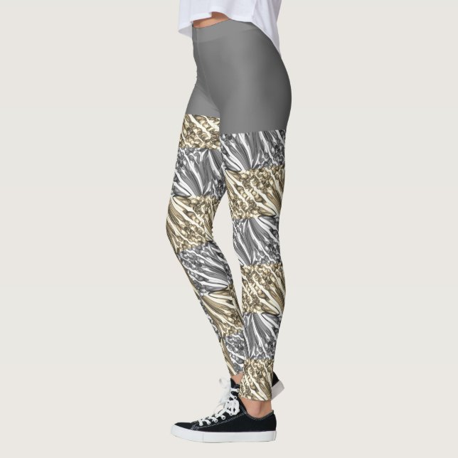 Legging Diversão de bolhas puxadas / Preto e Branco / Sepi (Esquerda)