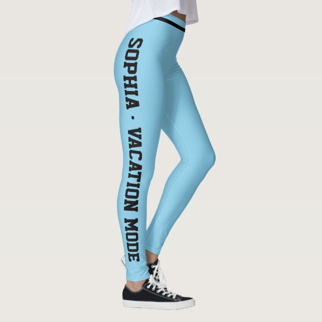 Legging Diversão de Férias Personalizada Classe Azul Céu L (Direita)