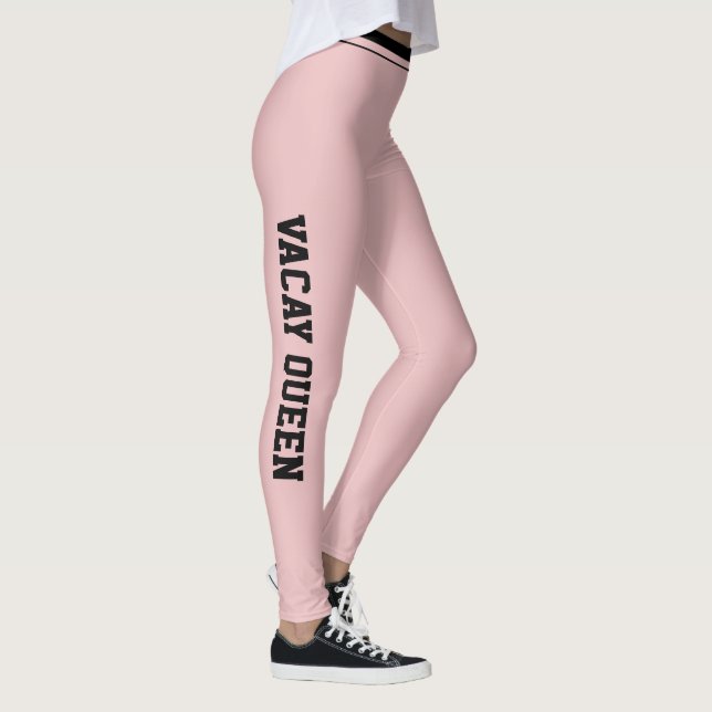 Legging Diversão de Férias Personalizada Classe Rosa Bege  (Direita)