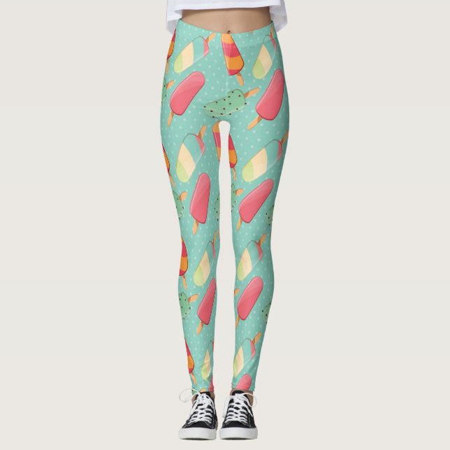 Legging Diversão de Sorvete de Verão (Frente)