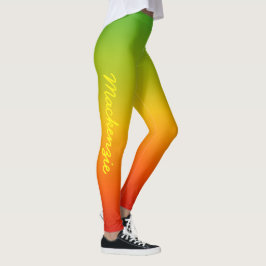 Legging Diversão do Caribe tropical Amarelo vermelho verde