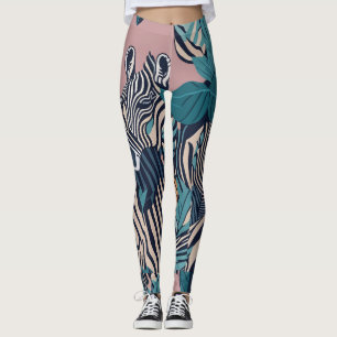 Legging Diversão Moderna Abstrato Negro Zebra Stripes Selv