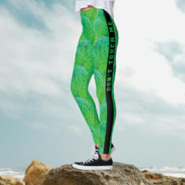 Legging Diversão Moderna Não Toque no Deserto Verde Padrão