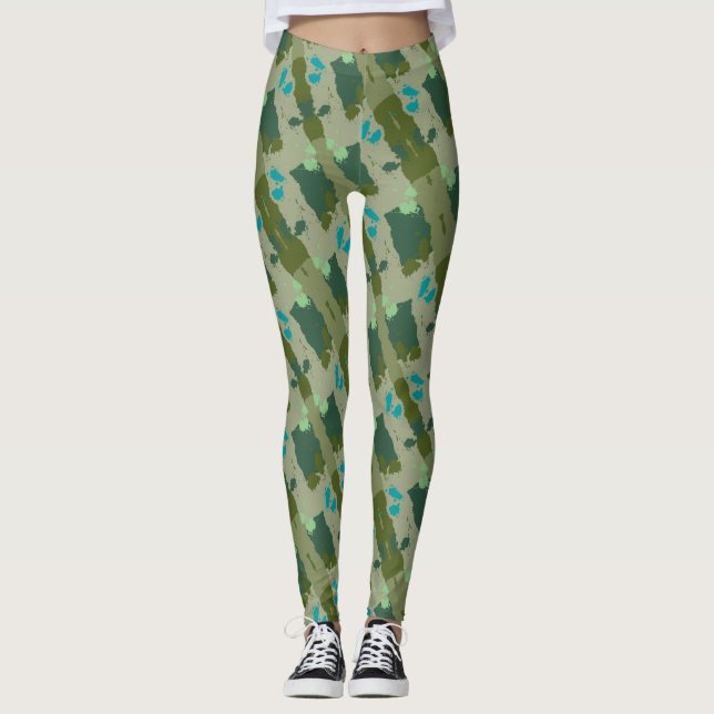 Legging Diverse green colors background (Frente)