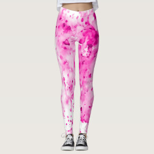Legging Divertido, Bonito, Artsy, Tinta Rosa Quente