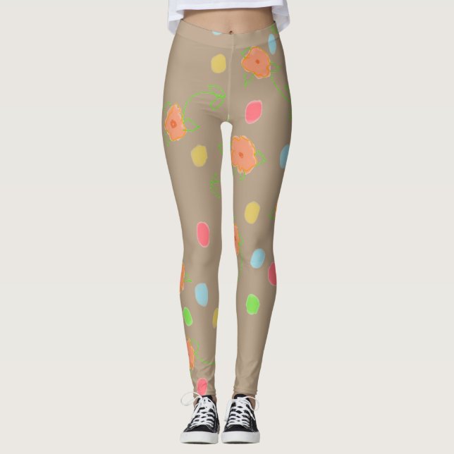 Legging Divertido Colorido E Floral (Frente)