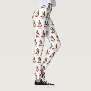 Legging Divertido Vamos Lá! Caminhar Basset Hound (tri-col