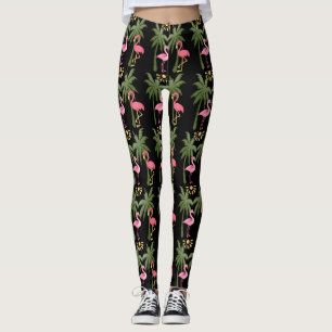 Legging Divertimento! Flamingos & palmeiras cor-de-rosa no
