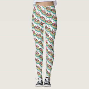 Legging Divisão de Banana de Sorvete