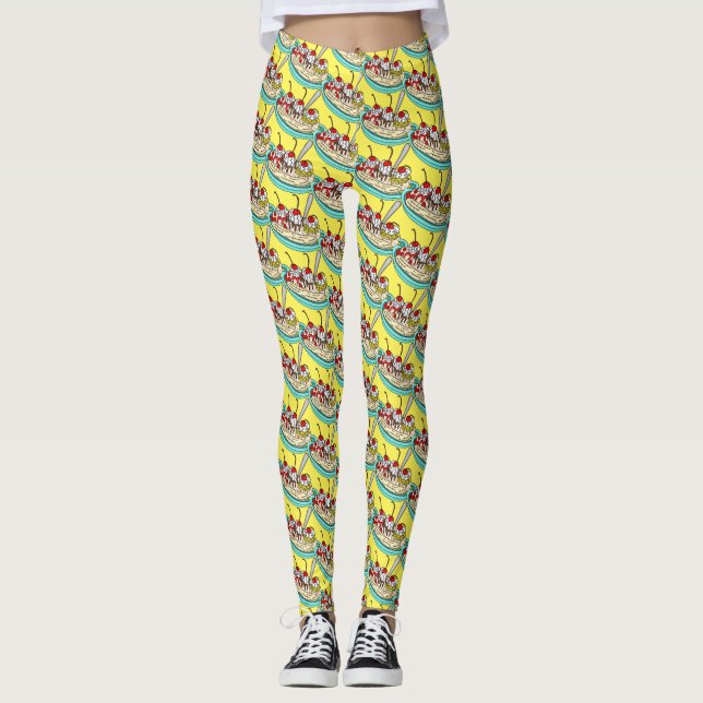 Legging Divisão de Banana de Sorvete (Frente)