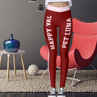 Legging DIY Animal Pet Lovers Happy Valentine's Day Red