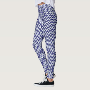Legging DIY BG LG White Chevron ZigZag Marinho Stripe Azul