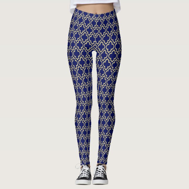 Legging DIY BG Marroquino Quatrefoil #7 Argamassa Dourada  (Frente)