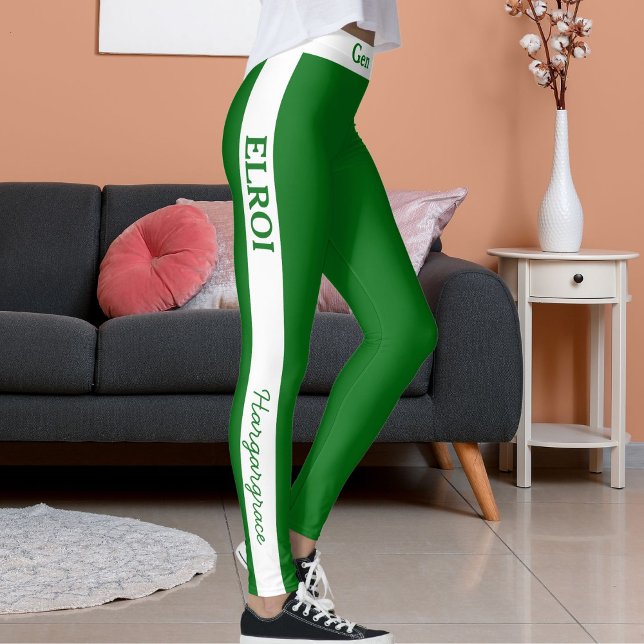 Legging DIY Elegante Base de Fé Versículo Bíblico em Verde (Criador carregado)