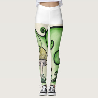 Legging Do cogumelo caneleiras swirly